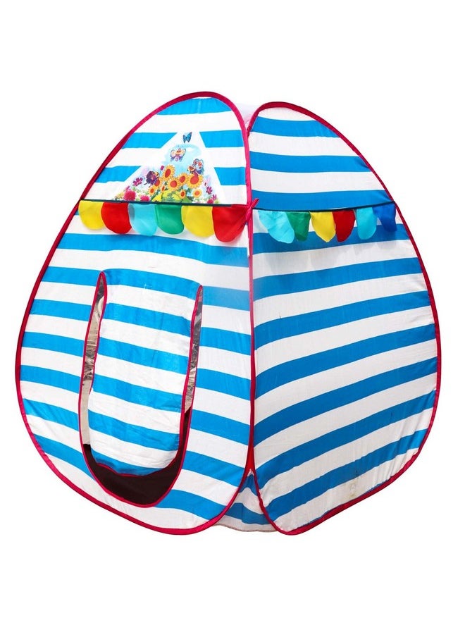 HomeCute Homecute Igloo Type Foldable Popup Kid's Play Tent House (Small Size Blue-White)  - Image 1