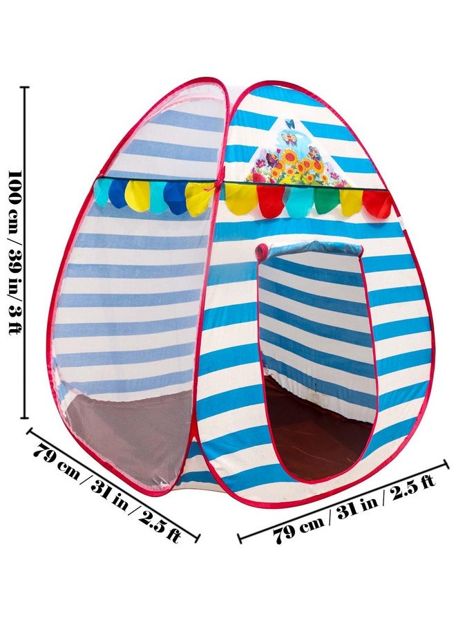 HomeCute Homecute Igloo Type Foldable Popup Kid's Play Tent House (Small Size Blue-White)  - Image 3
