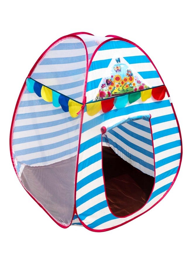 HomeCute Homecute Igloo Type Foldable Popup Kid's Play Tent House (Small Size Blue-White)  - Image 4