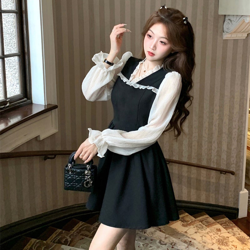 Hepburn style dress, elegant feminine daily styling - Image 1