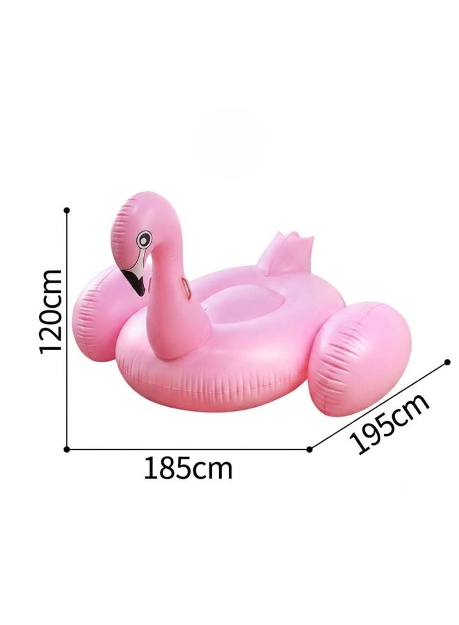 Jumbo Inflatable Flamingo Pool Float Lounge with Durable Handles & Stabilizing Wings for Swimming Pool, Beach, and Summer Parties - Size 195x185x120 cm - Image 3