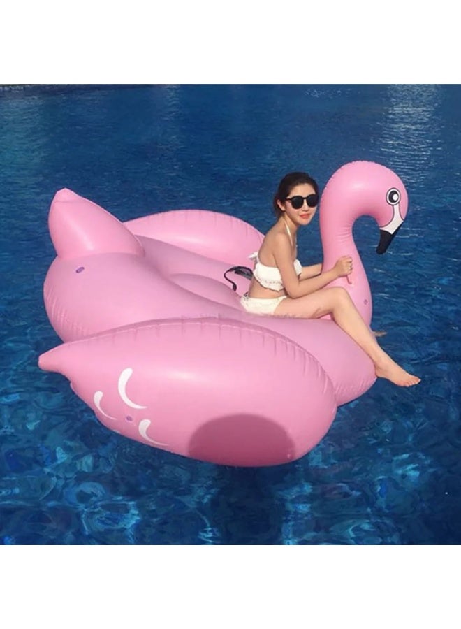 Jumbo Inflatable Flamingo Pool Float Lounge with Durable Handles & Stabilizing Wings for Swimming Pool, Beach, and Summer Parties - Size 195x185x120 cm - Image 1