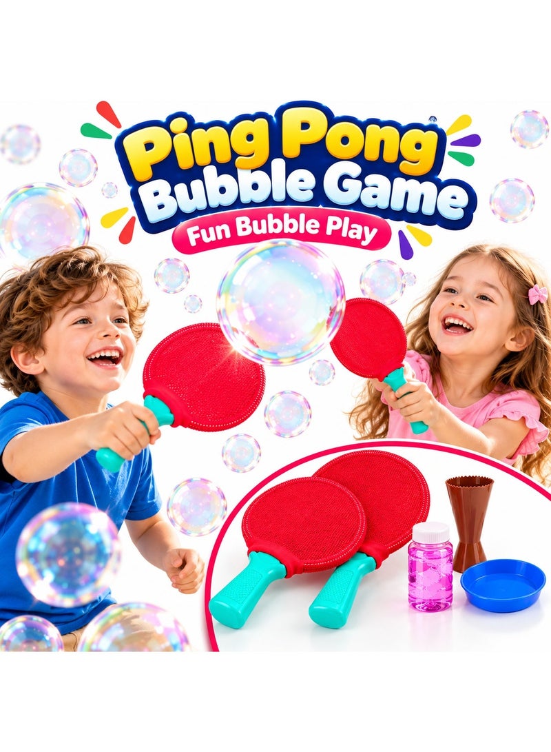 بابلز لعبة Bubbles لصنع الفقاعات والبينج بونج – مضارب مرنة للأطفال – لعبة تفاعلية لتنمية التركيز والتنسيق الحركي - Image 1