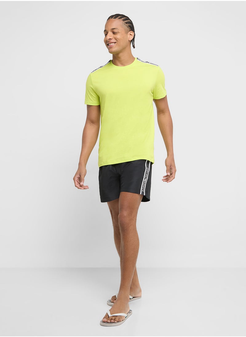 EMPORIO ARMANI Beachwear Logo Crew Neck T-Shirt  - Image 4