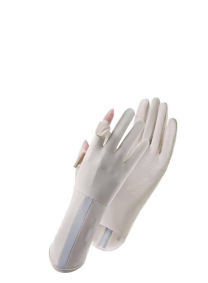 TRASSLE UV Sun Protection Gloves Women Non Slip Sun Gloves Driving Gloves Breathable Outdoor Cycling Gloves for Women,Full Finger Touchscreen Gloves  - Image 1