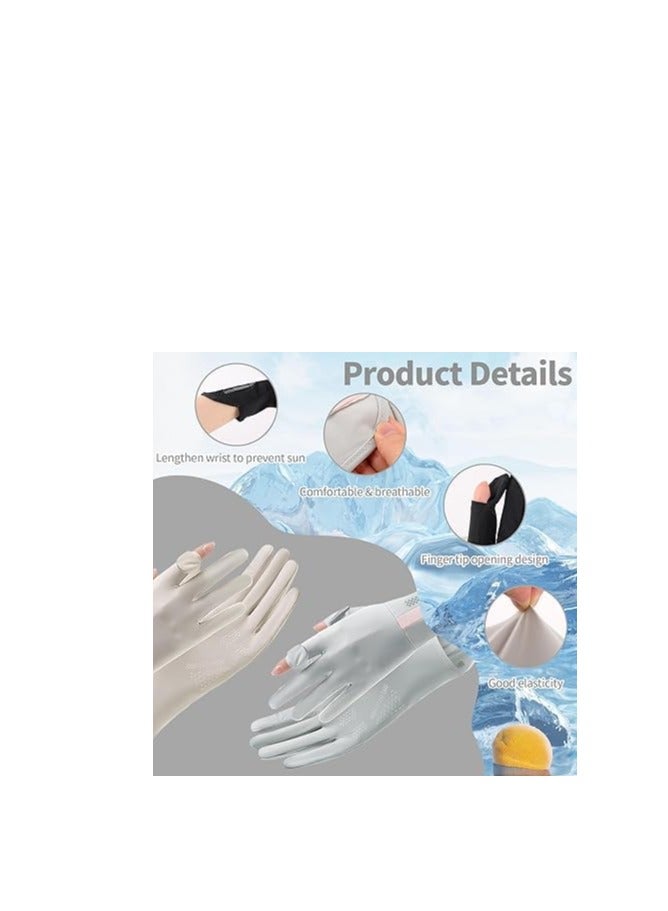 TRASSLE UV Sun Protection Gloves Women Non Slip Sun Gloves Driving Gloves Breathable Outdoor Cycling Gloves for Women,Full Finger Touchscreen Gloves  - Image 2