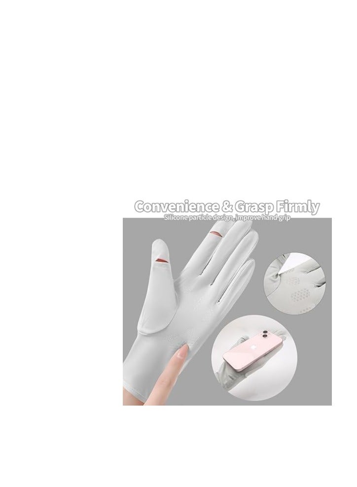 TRASSLE UV Sun Protection Gloves Women Non Slip Sun Gloves Driving Gloves Breathable Outdoor Cycling Gloves for Women,Full Finger Touchscreen Gloves  - Image 3