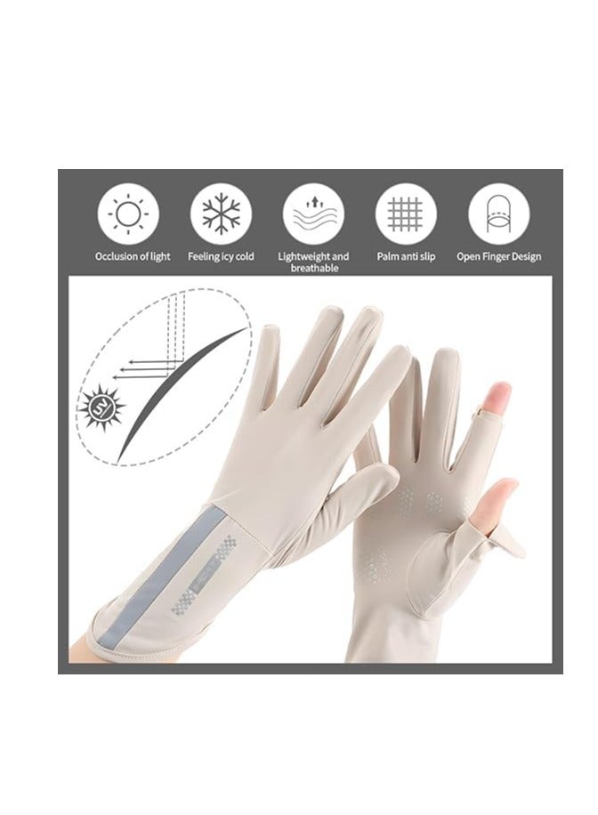 TRASSLE UV Sun Protection Gloves Women Non Slip Sun Gloves Driving Gloves Breathable Outdoor Cycling Gloves for Women,Full Finger Touchscreen Gloves  - Image 5