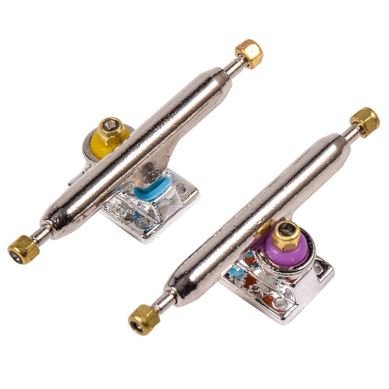 RACOFSB Fingerboard Trucks with Upgraded Urethane Bushings and Pivot Cup,34mm 32mm Width,Normal Kingpin (Silver, 34mm) - Image 1