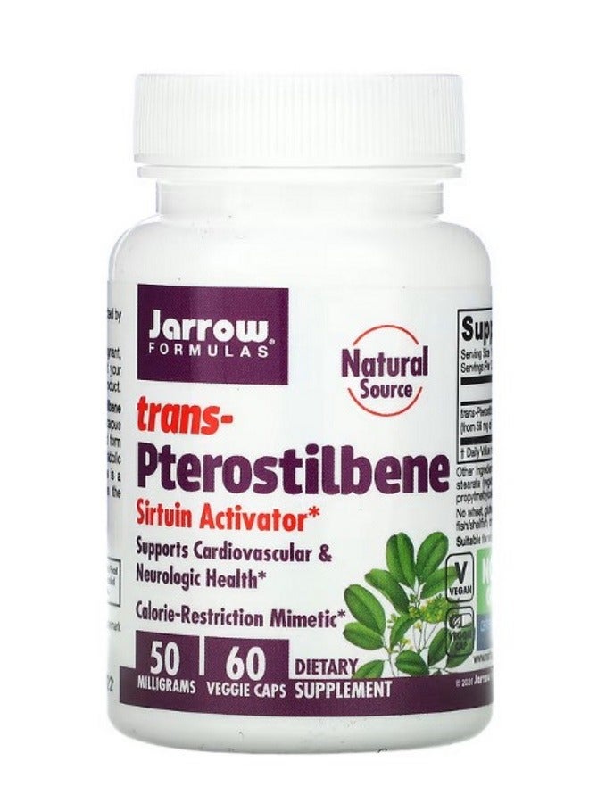 jarrow formulas TransPterostilbene 50 mg 60 Veggie Caps - Image 1