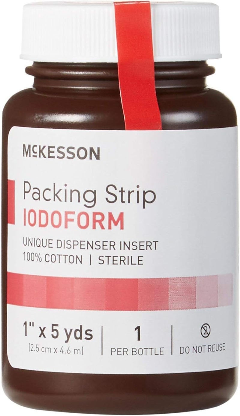 McKesson Packing Strip Sterile Iodoform 100 Cotton 1 in x 5 yds 12 Count - Image 1