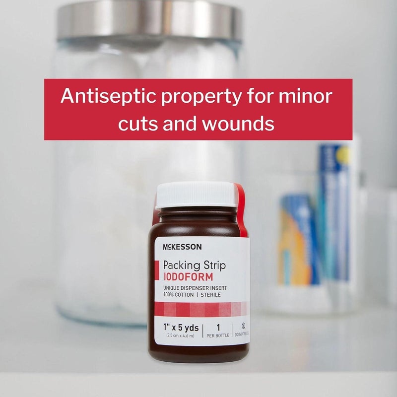 McKesson Packing Strip Sterile Iodoform 100 Cotton 1 in x 5 yds 12 Count - Image 3