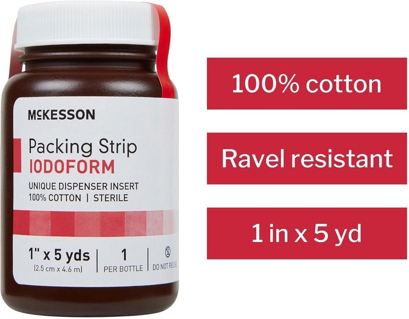 McKesson Packing Strip Sterile Iodoform 100 Cotton 1 in x 5 yds 12 Count - Image 4
