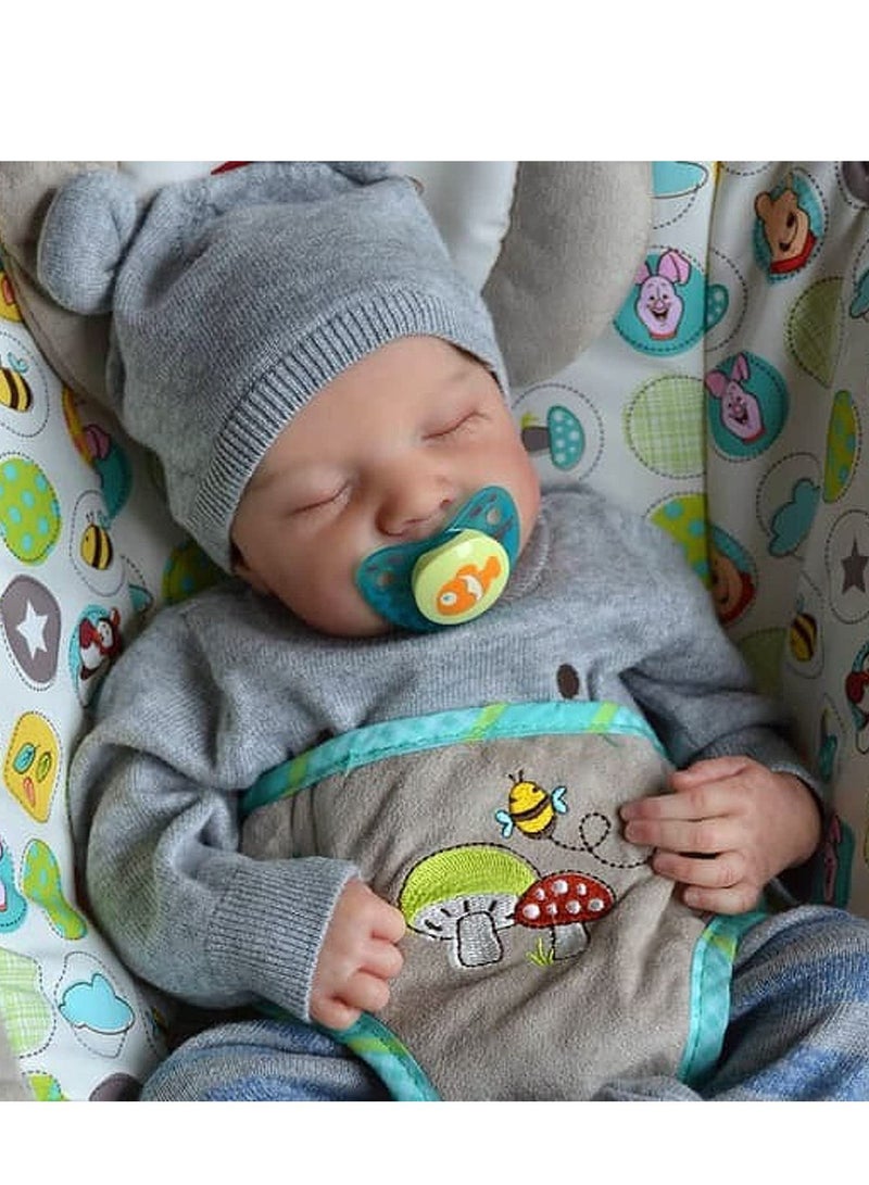 Arabest Lifelike Reborn Baby Dolls - 17 Inch Realistic Newborn Baby Dolls Real Life Baby Dolls Full Vinyl Poseable Body Sleeping Baby Boy with Feeding Kit for Children 3+ - Image 1