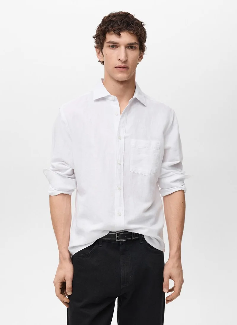 Mango Man Pocket linen shirt