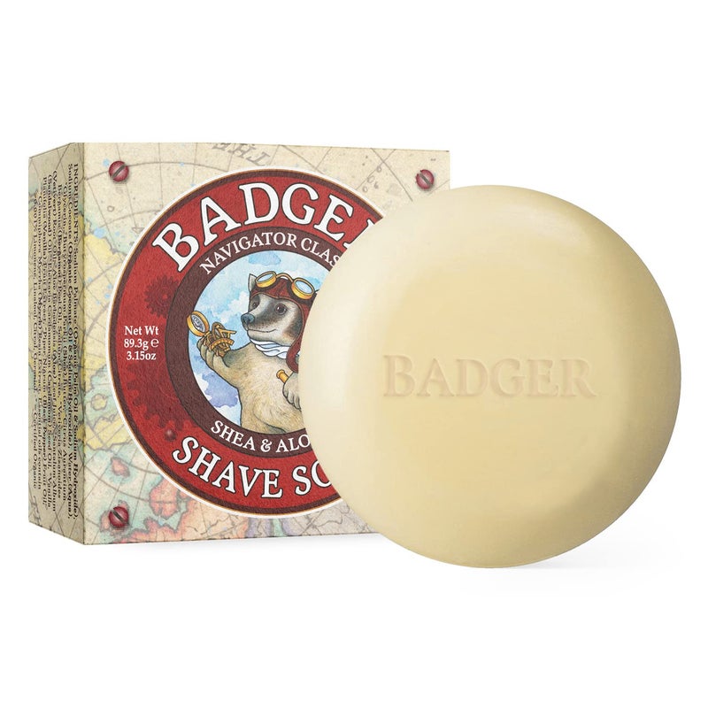 Badger Shaving Soap Puck, Organic Moisturizing Shave Soap Bar, Rich Lasting Lather, Light Natural Scent, Plastic Free & Vegan Shave Soap for Men & Women, 3.15 oz Bar - Image 3