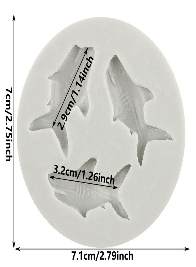 YANQINMS Ocean Shark Fondant Mold Sea Animal Silicone Mold Shark Chocolate Candy Mold For Cake Decorating Cupcake Topper Gum Paste Polymer Clay - Image 2