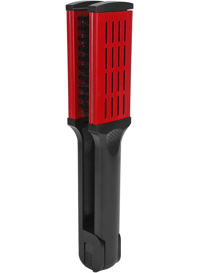 Straightening Comb Hairdressing Styling Hair Straightener Static Hollow Breathable Heat Black Red Double Sided Hair Brush Straightener for Home