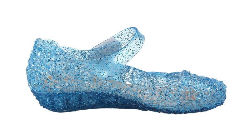 GUGUYeah Princess Costumes Jelly Flats Shoes, Cosplay Birthday Party Dress Up Sandals for Little Girls, Toddler or Kids Blue - Image 3