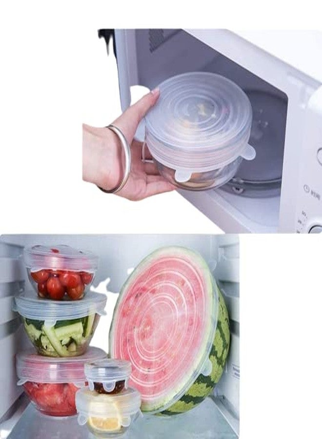 Breewell Reusable Silicone Wraps Seal Bowl Covers Food Saving Storage Stretch Lids Refrigerator Accessories Kitchen Gadgets | White - Image 1