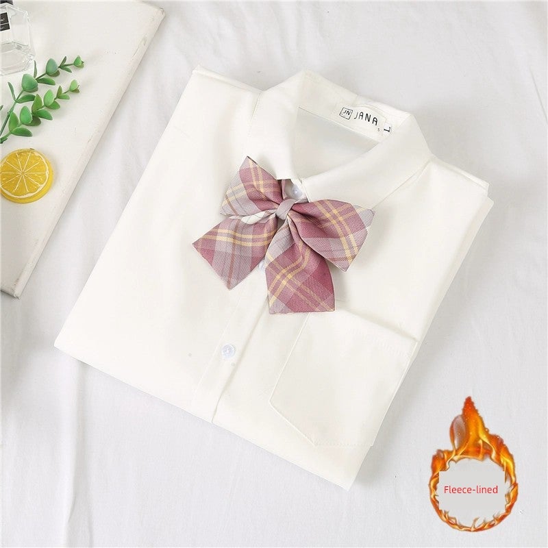 2026 spring and autumn style college style inner white shirt women's jk uniform base shirt design sense niche long-sleeved top - Image 2