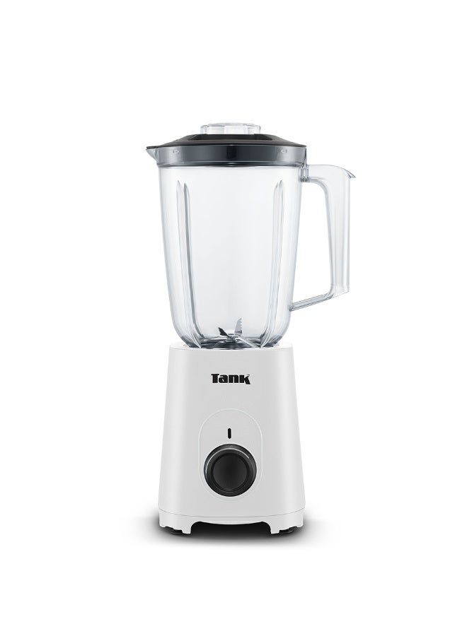 Tank Super Blender, 1.5L Glass Jug, 250ml BPA Free Plastic Grinder, 250ml BPA Free Plastic Meat Mincer, 600 Watts, White, YB-010, 2-Year Warranty - Image 1