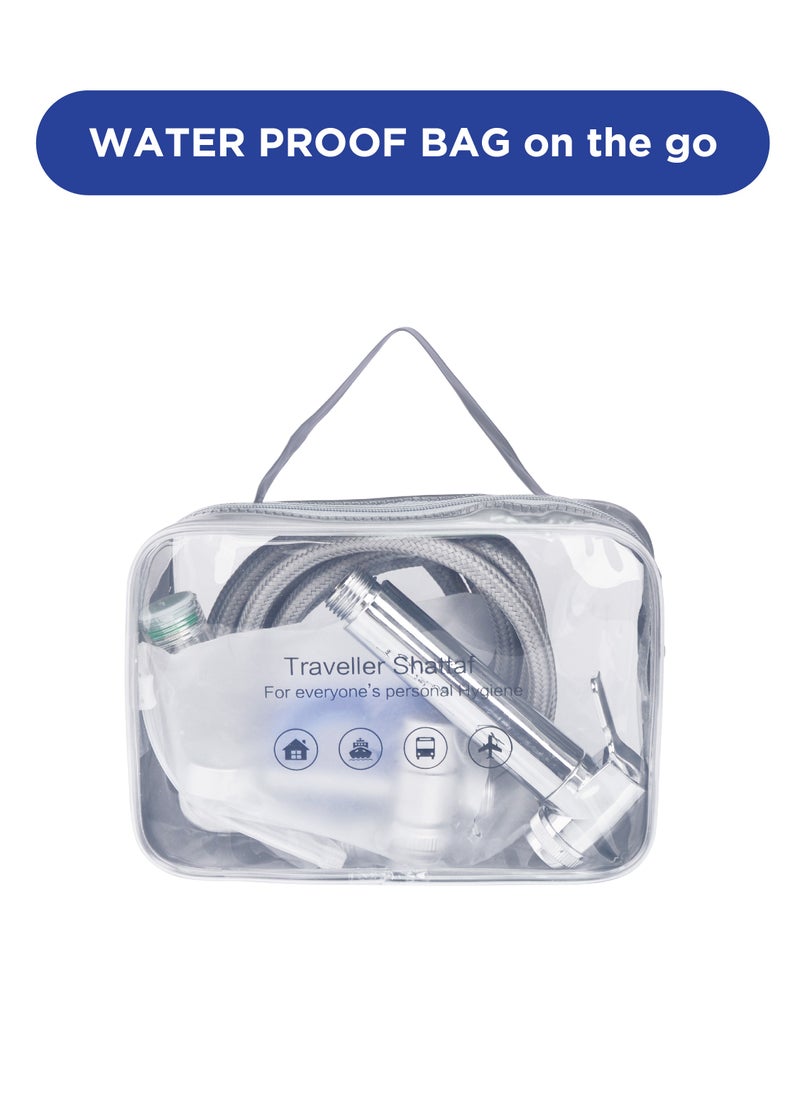Muslim Shower Bidet Spray Set,Travel shattaf for Toilet, 3 meter hose, Water distributor plus Shattaf holder