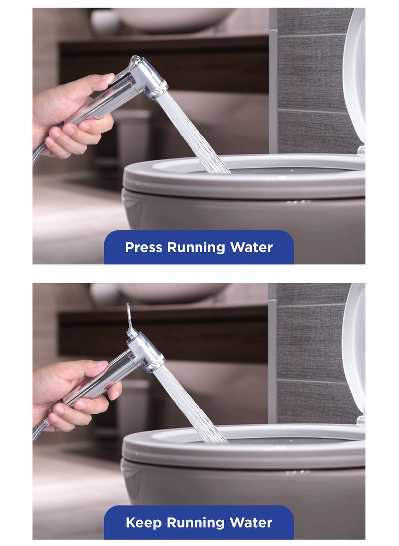 Muslim Shower Bidet Spray Set,Travel shattaf for Toilet, 3 meter hose, Water distributor plus Shattaf holder