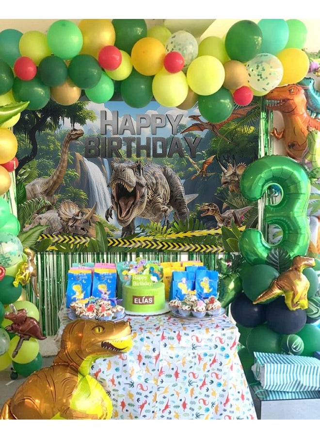 Mocsicka Mocsicka Dinosaur Birthday Backdrop Banner for Boy Dinosaur Park Theme Party Decorations Banner Dinosaur Photography Backgournd Supplies (Green, 70.8x43.3 inch)  - Image 5