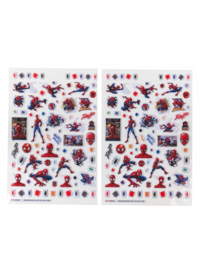 Innovative Designs ملصقات مارفل سبايدرمان للأطفال، مجموعة كتاب ملصقات سبايدرمان مكونة من 14 ورقة تشمل ملصقات منتفخة، أكثر من 1200 ملصق - Image 1