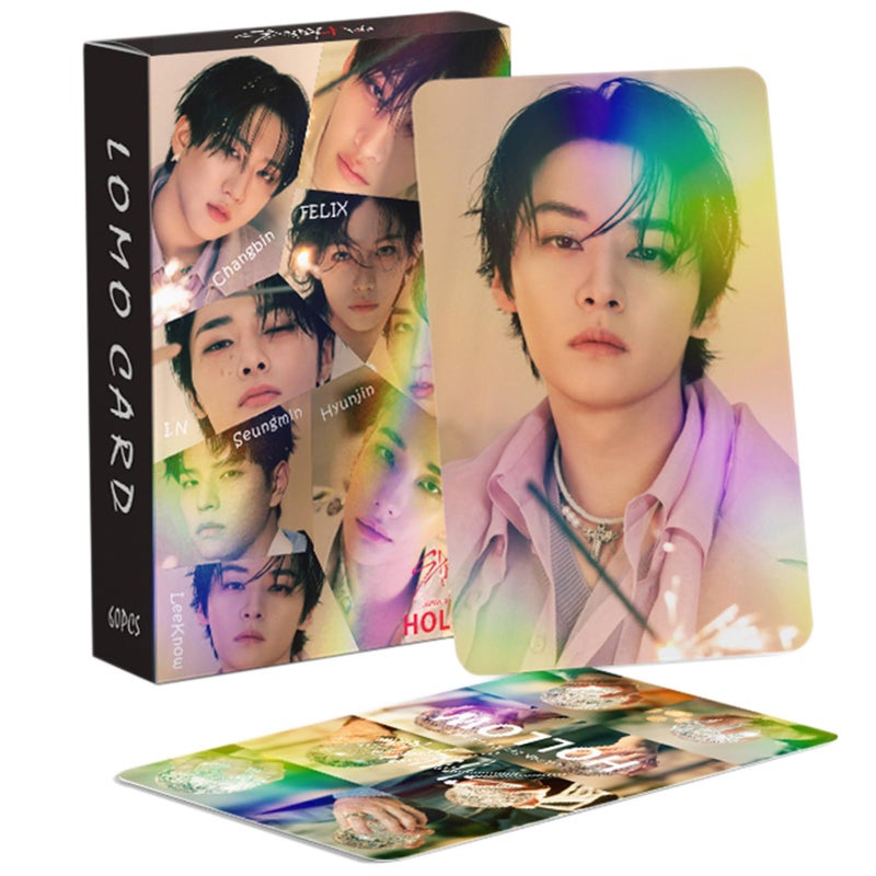 KPOPBP ألبوم بطاقات صور KPOPBP SKZ MIXTAPE DOMINATE بطاقة ليزر 60 قطعة مجموعة بطاقات Kpop ألبوم مجوف ملصق، هدية للبضائع لمحبي عيد ميلاد الابنة الزينة - Image 1