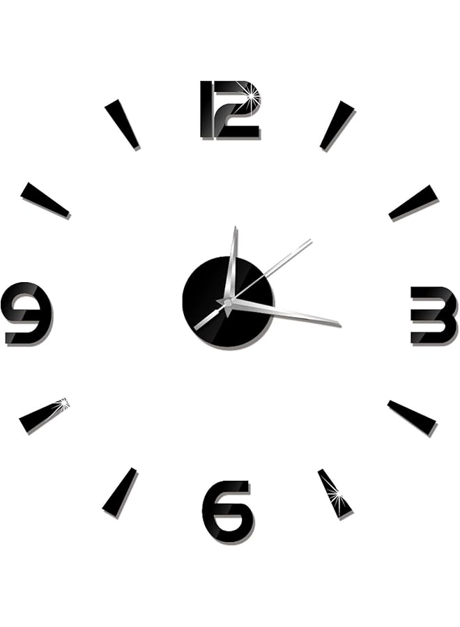 The Bros 3D Wall Clock Sticker Easy To Install And Remove Wall Watch Decor, Self-Adhesive Design for Bedroom Home(black) - Image 1