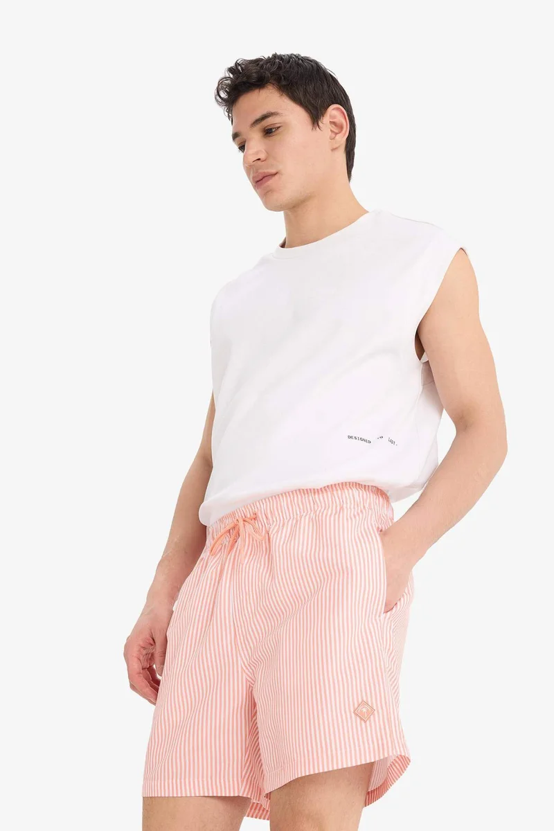 Defacto  Striped Short Swim Shorts for Men | Best Price UAE