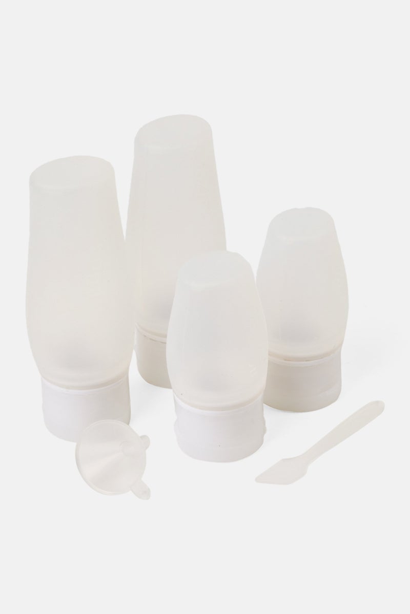 Miamica 4 Pcs Silicone Travel Bottle Set, Transparent - Image 3