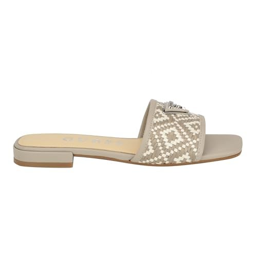 GUESS Women's TAMSEN Flat Sandal, Grey/White 030, 10 - Image 5
