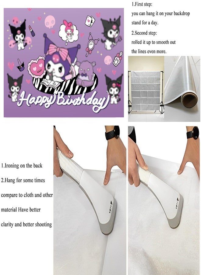 BNFUO Kawaii Birthday Decorations Happy Birthday Banner Backdrop for Kids Birthday Party Supplies (5x3ft) - Image 4
