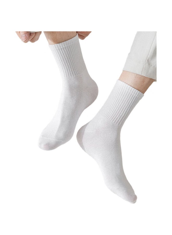 MIIOW 5 Pairs Of Odor-Resistant Socks, Men'S Pure Cotton 100% Mid-Calf Socks, Summer Breathable Black Business Sports Casual Men'S Socks - Image 2