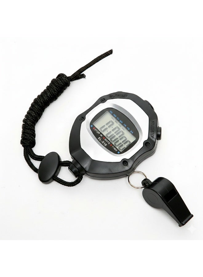 Professional referee and coach kit: High-precision digital stopwatch with loud sports whistle - shock resistant - ideal for running, football, and sports training - Image 2