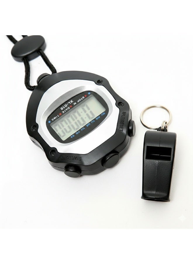 Professional referee and coach kit: High-precision digital stopwatch with loud sports whistle - shock resistant - ideal for running, football, and sports training - Image 5