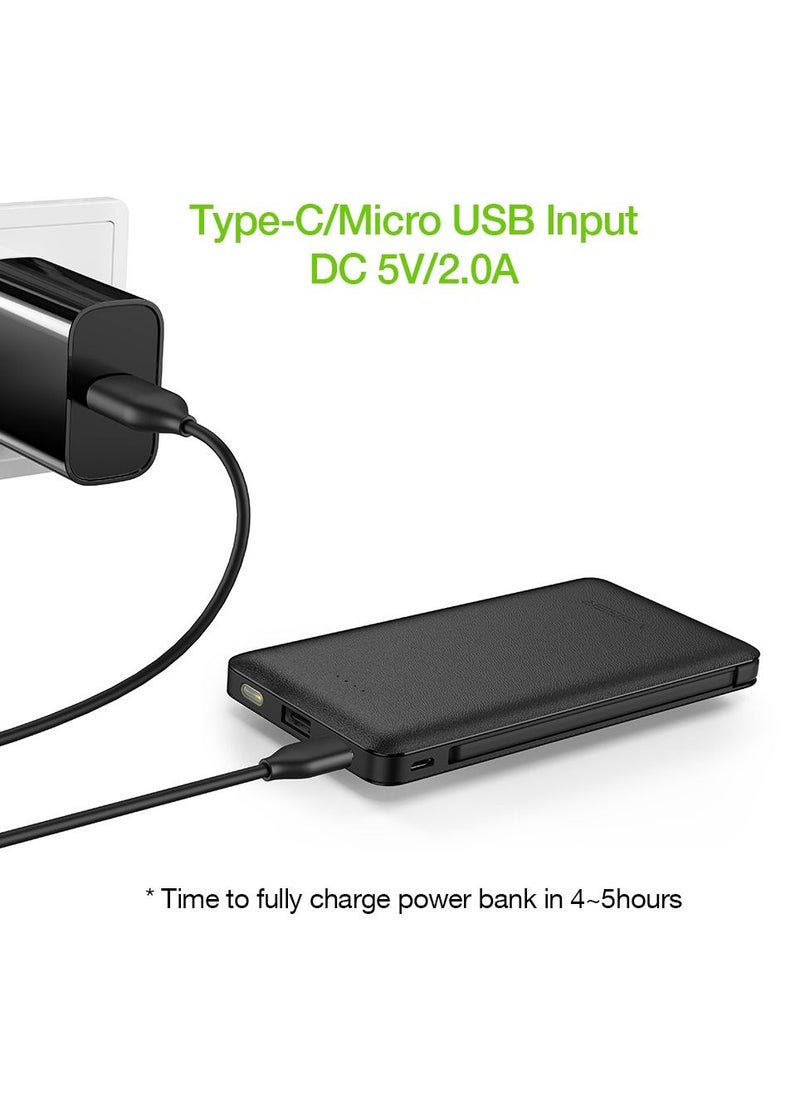 VEGER - VEGER 10000mAh portable slim power banks,Fast Charging with Flashlight,Three Output Dual Input,Portable Charger with Built in Cables - Image 1