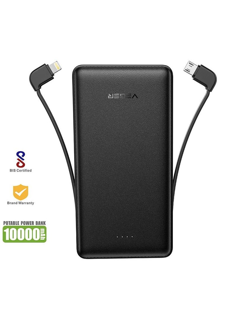 VEGER - VEGER 10000mAh portable slim power banks,Fast Charging with Flashlight,Three Output Dual Input,Portable Charger with Built in Cables - Image 1