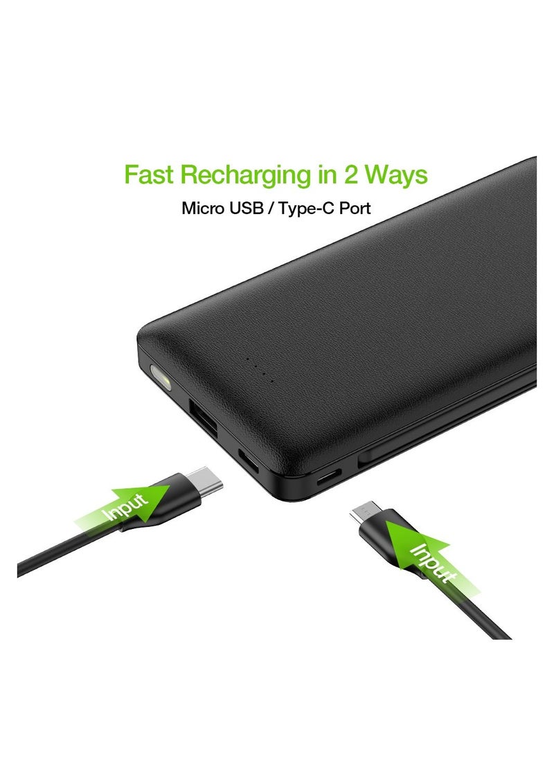 VEGER - VEGER 10000mAh portable slim power banks,Fast Charging with Flashlight,Three Output Dual Input,Portable Charger with Built in Cables - Image 1