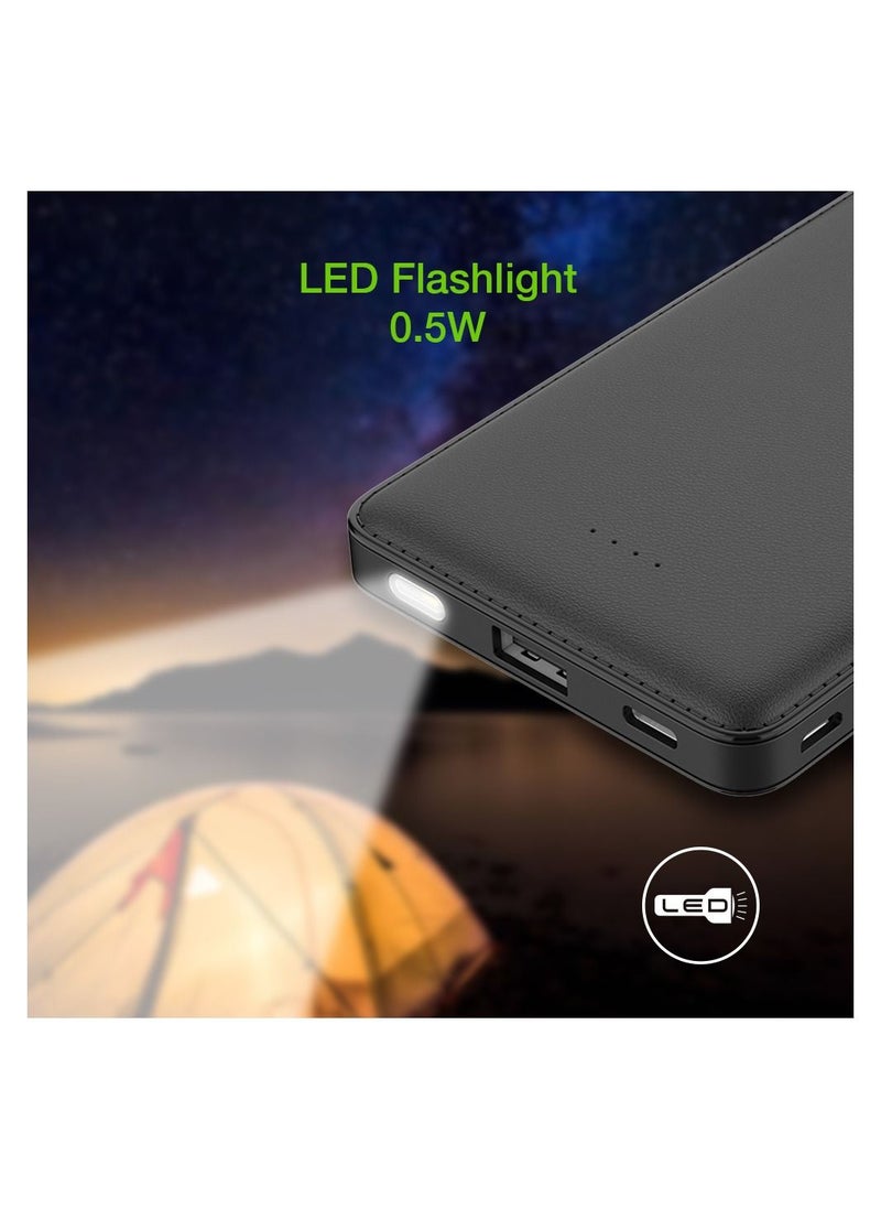 VEGER - VEGER 10000mAh portable slim power banks,Fast Charging with Flashlight,Three Output Dual Input,Portable Charger with Built in Cables - Image 1