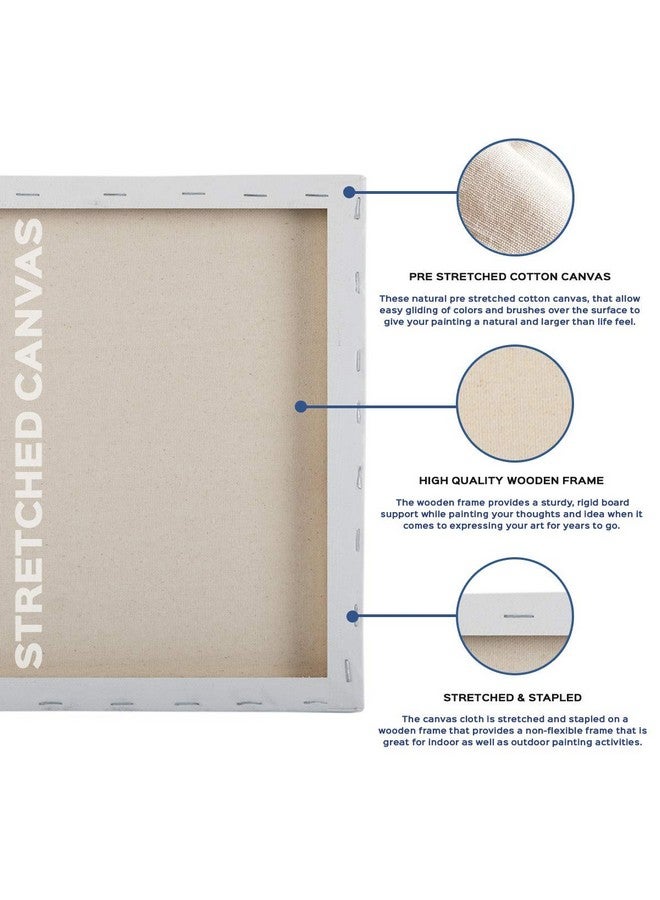 HomeStrap لوحة قماش قطنية مسبقة الشد من هومستراپ مع إطار خشبي (أبيض، 10 × 10 بوصة (عبوة من 2)) - Image 2