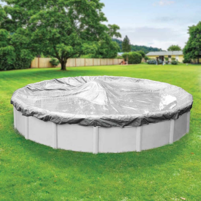 Robelle 12 ft Professional Silver Winter Pool Cover for Above Ground Pools, 4 ft Overlap (16 ft Cover Size), Solid 12 x 12 Scrim, 3.7 oz/yd2, 15-Year Warranty, Style: 3312-4A - Image 2