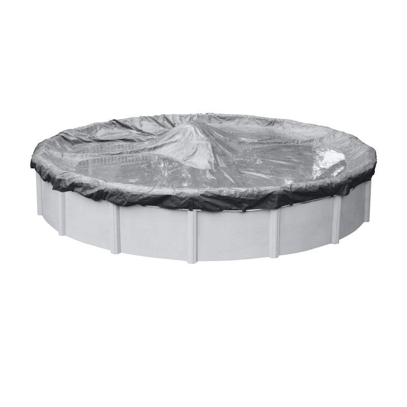 Robelle 12 ft Professional Silver Winter Pool Cover for Above Ground Pools, 4 ft Overlap (16 ft Cover Size), Solid 12 x 12 Scrim, 3.7 oz/yd2, 15-Year Warranty, Style: 3312-4A - Image 1