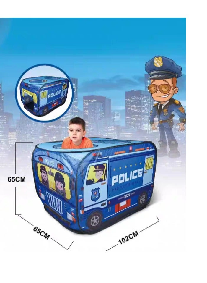 خيمة لعب أتوبيس الشرطة للأطفال - مغامرة وخيال - Image 2