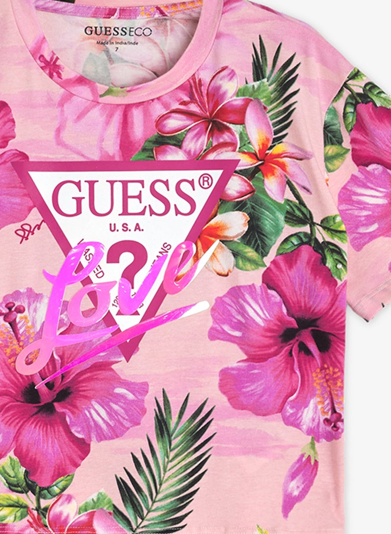 GUESS Youth Graphic Crew Neck T-Shirt - Image 3