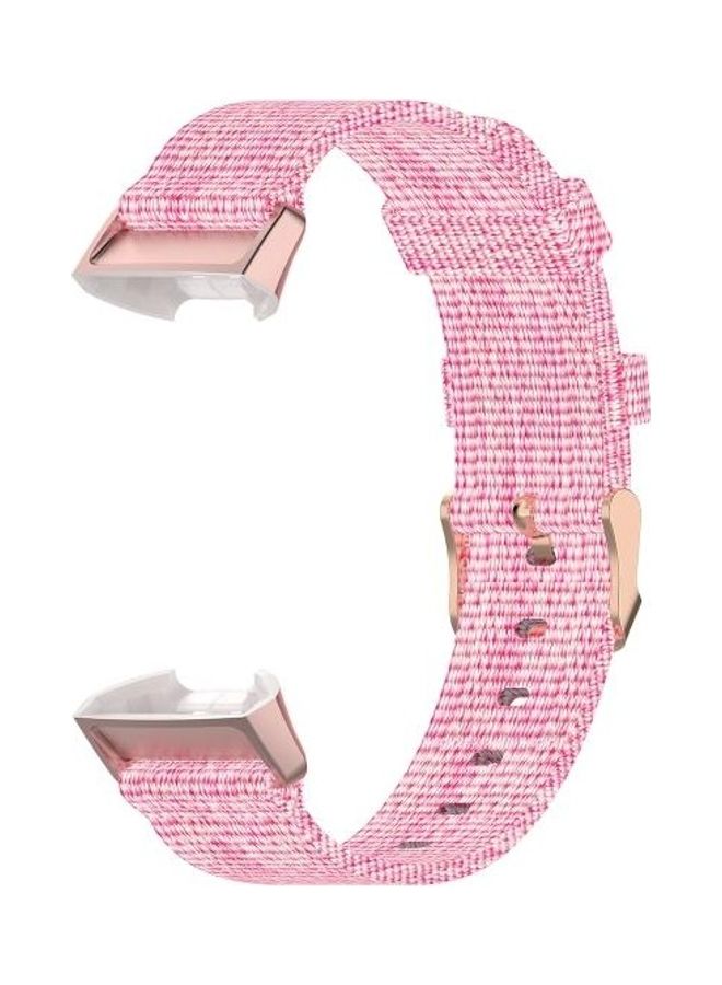 NIBEMINENT Braided Nylon Strap Plastic Head For Fitbit Charge 4 / 3 Charge3 SE Pink - Image 3