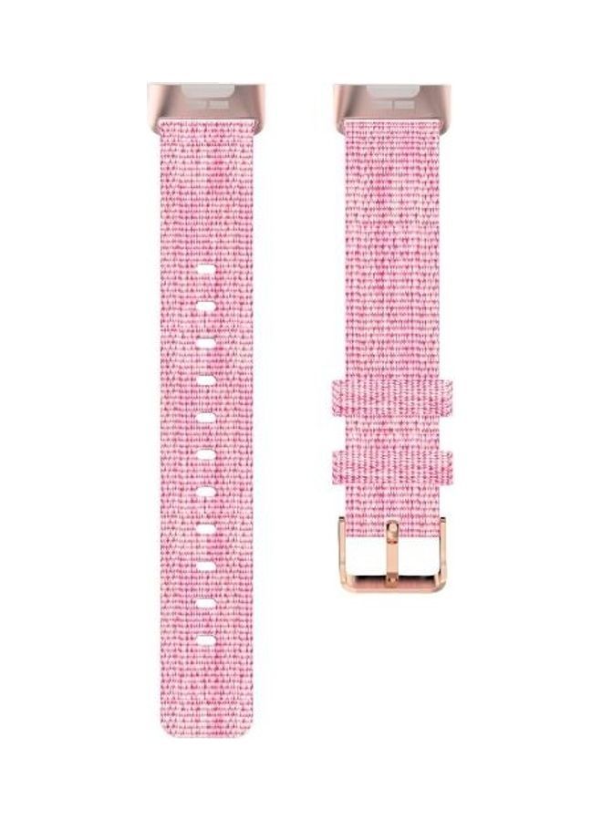 NIBEMINENT Braided Nylon Strap Plastic Head For Fitbit Charge 4 / 3 Charge3 SE Pink - Image 5